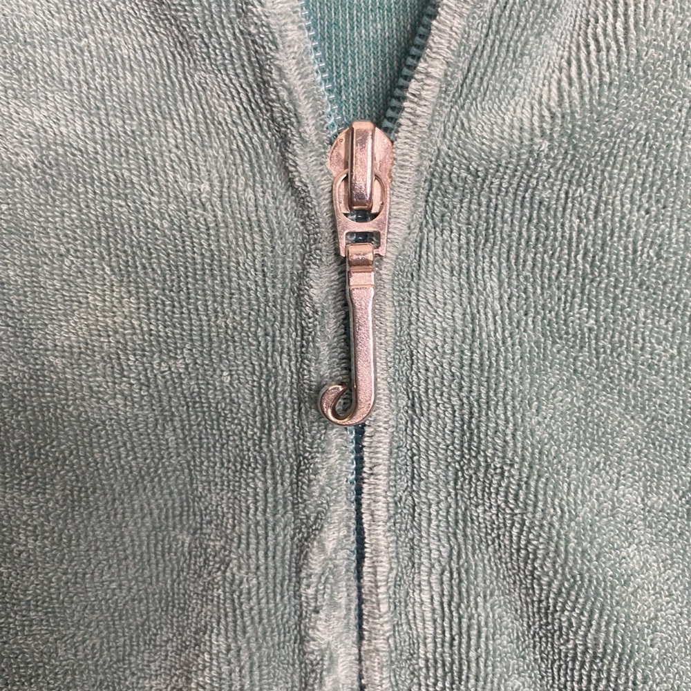 Vintage Juicy Couture Teal Velour Hoodie and Pants Set - Picture 4 of 13